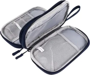 DOITOOL 1pc Storage Bag Cable Organizer Wire Organizer Bag Headphone Cord Charger Phone Charger Storage Organizer Travel Electronics Organizer Cable Holder Buds Connector Cord Hider Navy