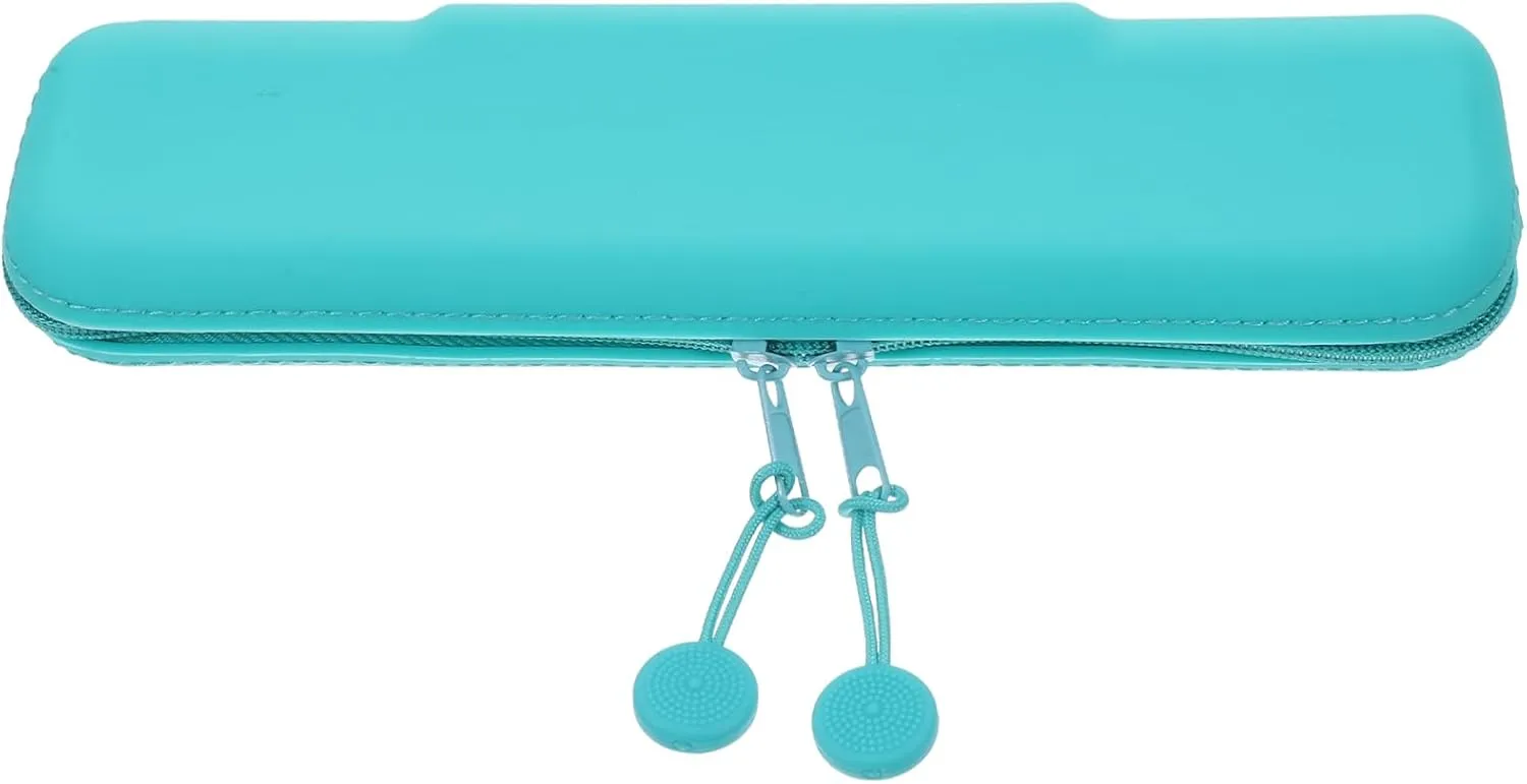 DOITOOL Portable Makeup Brush Storage Bag Makeup Brush Traveling Case Travel Cosmetic Tool Bag Candy Toolkit, Green, 20.5x5.5x2.7cm