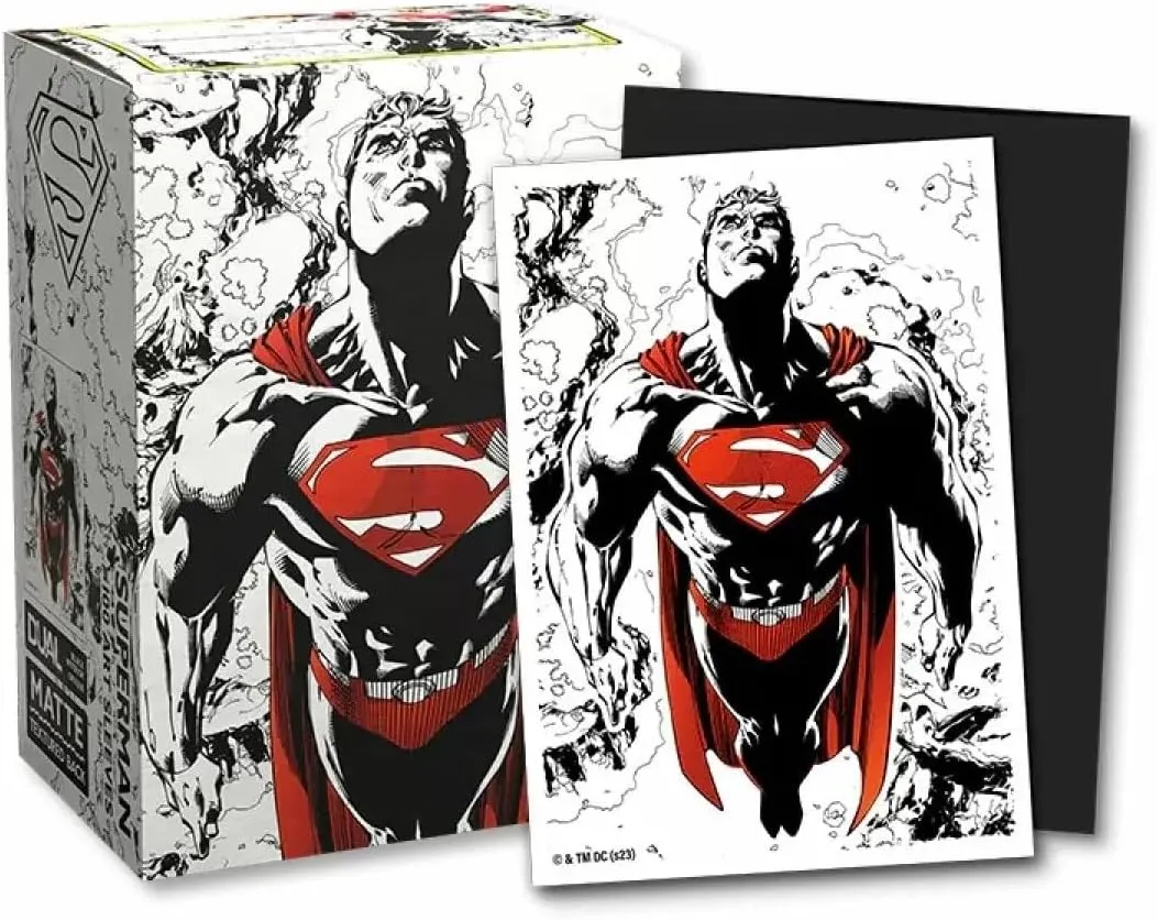 Dragon Shield Sleeves – Sleeves: Dragon Shield Limited Edition Matte Dual Art: Superman Core (Red/White) 100 CT - MTG Card Sleeves are Smooth & Tough