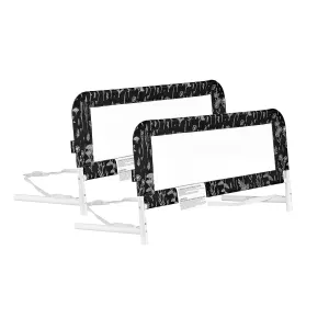 Dream On Me Lightweight Mesh Security Adjustable Bed Rail Double Pack with Breathable Mesh Fabric in Black and White, 2 Count (Pack of 1)