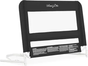 Dream On Me Lightweight Mesh Security Adjustable Bed Rail for Toddler, Breathable Mesh Fabric, Suitable for All Types of Beds, Reinforced Anchor System Bed Guard Rail, Black