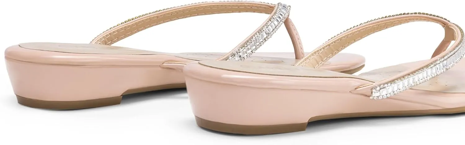 DREAM PAIRS Women's Fashion Rhinestones Design Slides Sandals