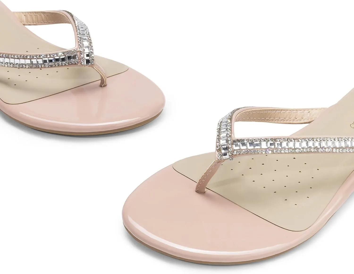 DREAM PAIRS Women's Fashion Rhinestones Design Slides Sandals