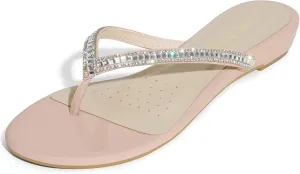 DREAM PAIRS Women's Fashion Rhinestones Design Slides Sandals
