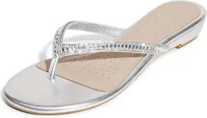 DREAM PAIRS Women's Fashion Rhinestones Design Slides Sandals