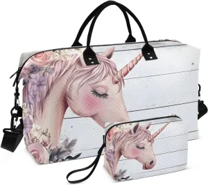 Duffel Bag for Travel, Fantasy Horse Head Gym Bag with Multiple Interior Pockets Shoulder Weekender Bags for Women Men 20.5L x 7.9W x 13.8H
