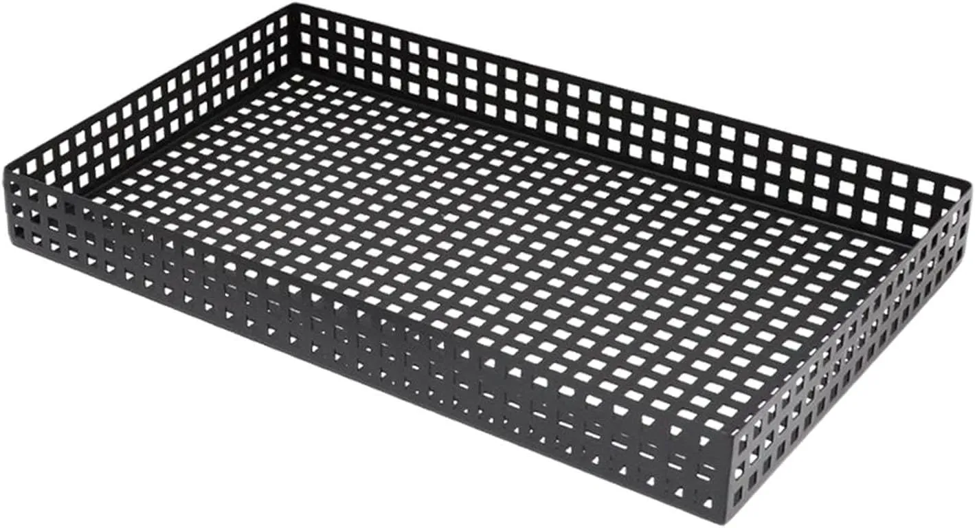 DYNWAVE Iron Tray Tabletop Tray Catchall Tray Black Basket Jewelry Organizer for Pocket Stuff Office Equipment Jewelry Keys Bedroom, Small