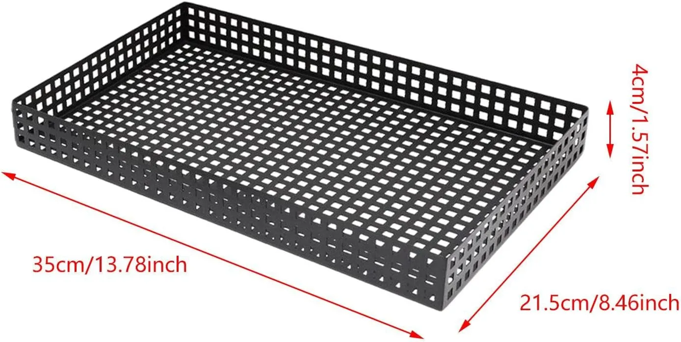 DYNWAVE Iron Tray Tabletop Tray Catchall Tray Black Basket Jewelry Organizer for Pocket Stuff Office Equipment Jewelry Keys Bedroom, Small
