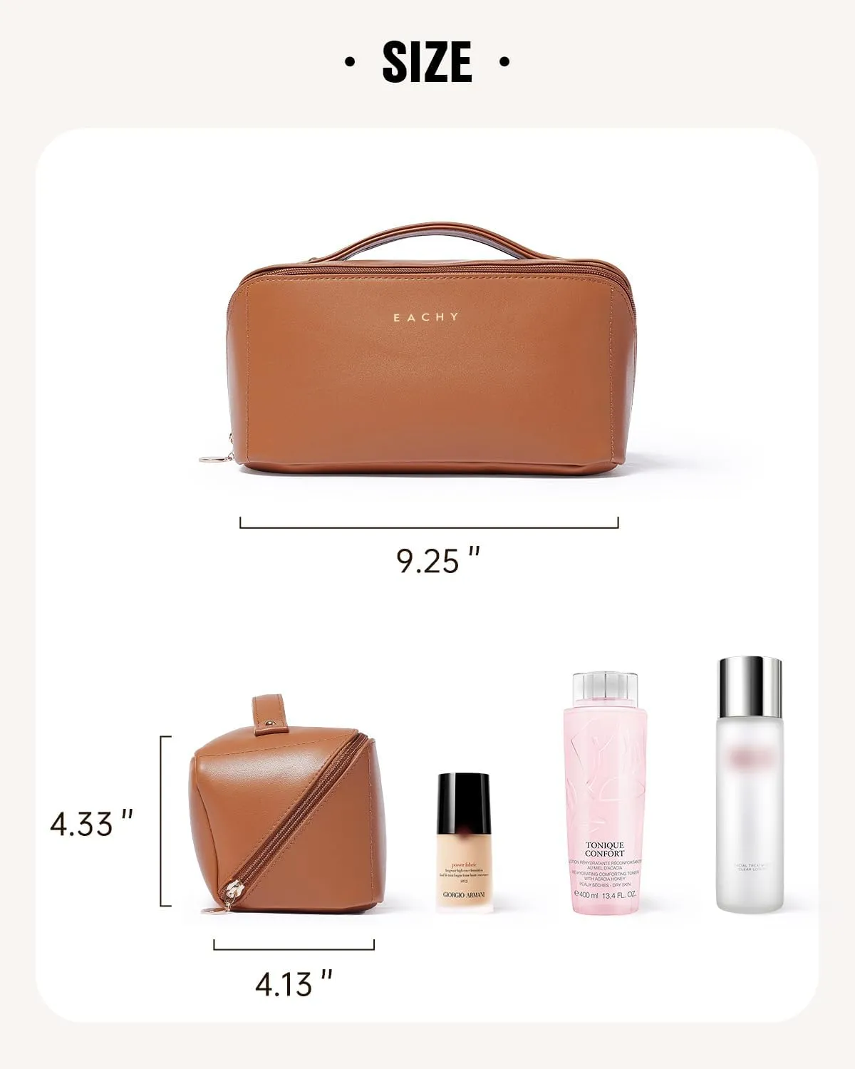 EACHY Travel Makeup Bag,Large Capacity Cosmetic Bags for Women,Waterproof Portable Pouch Open Flat Toiletry Bag Make up Organizer with Divider and Handle