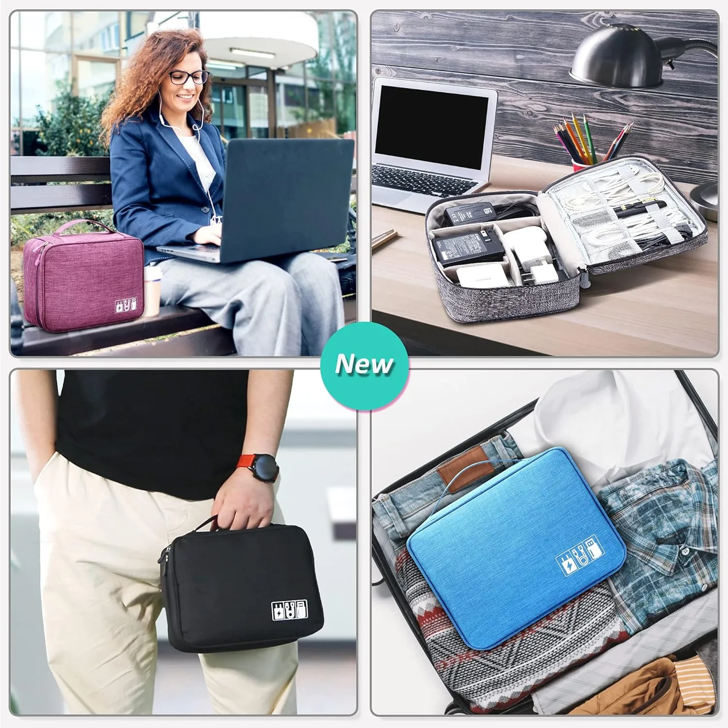 Electronics Organizer Travel Cable Organizer Bag Waterproof Portable Digital Storage Bag Electronic Accessories Case Cable Charger Organizer Case