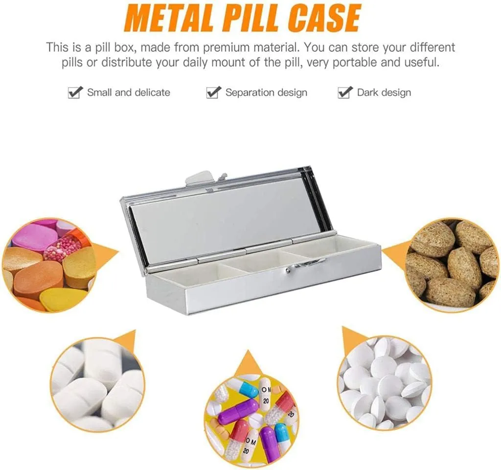 Elephant Pill Box for Purse or Pocket Pill Case Decorative Boxes Gift Box Pill Organizer for Travel Pill Box