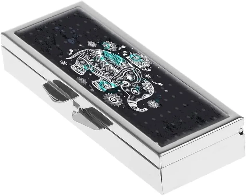 Elephant Pill Box for Purse or Pocket Pill Case Decorative Boxes Gift Box Pill Organizer for Travel Pill Box