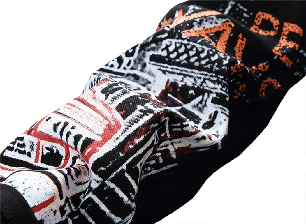 Enrica Men's Casual Printed Jeans Skinny Denim Pants