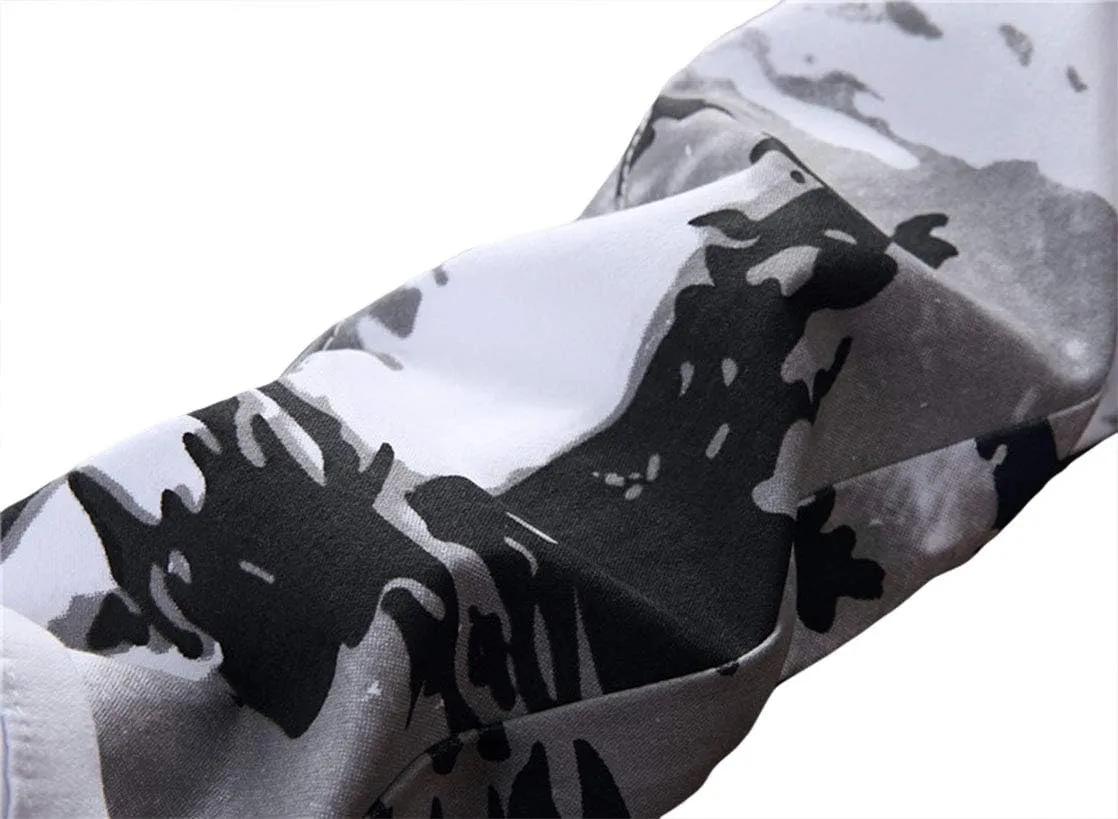 Enrica Men's Casual Printed Jeans Skinny Denim Pants