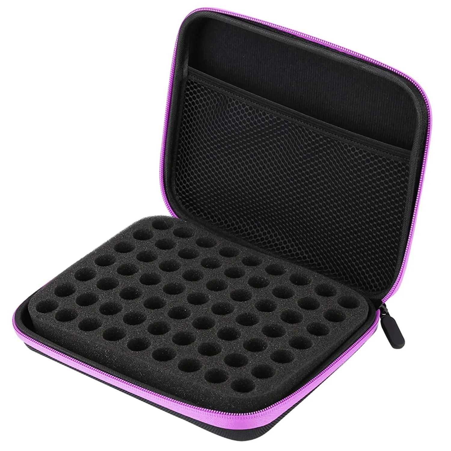 Essential Oil Storage Bag, 63 Slot Oil Carrying Case, Essential Oil Storage Holder, Nail Varnish Storage Bag (Purple)