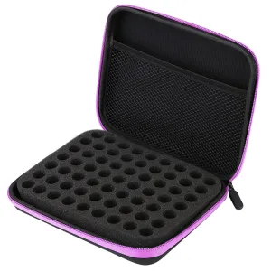 Essential Oil Storage Bag, 63 Slot Oil Carrying Case, Essential Oil Storage Holder, Nail Varnish Storage Bag (Purple)