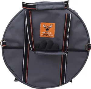 EV Charging & Jumper Cable Storage Bag, Organizer 6 Pocket Handmade Carry Bag - 15x15x4 Inch Waterproof Ballistic Polyester Round Bag, Cords, Small Tools, For Motor Vehicles - Grey