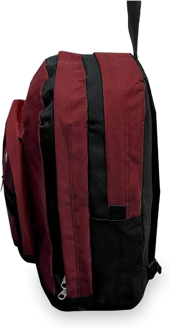 Everest Double Main Compartment Backpack, Burgandy, One Size