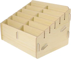 Evidence Box Props Card Sorting Tray Multi-grid Card Storage Box Wood Material Safe for Collectors