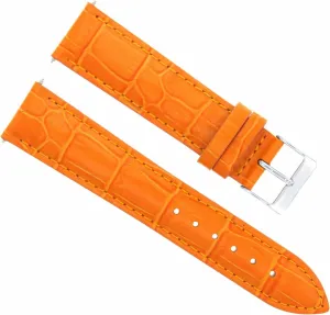 Ewatchparts 18mm Leather Watch Band Strap Compatible With Chopard Watch Orange