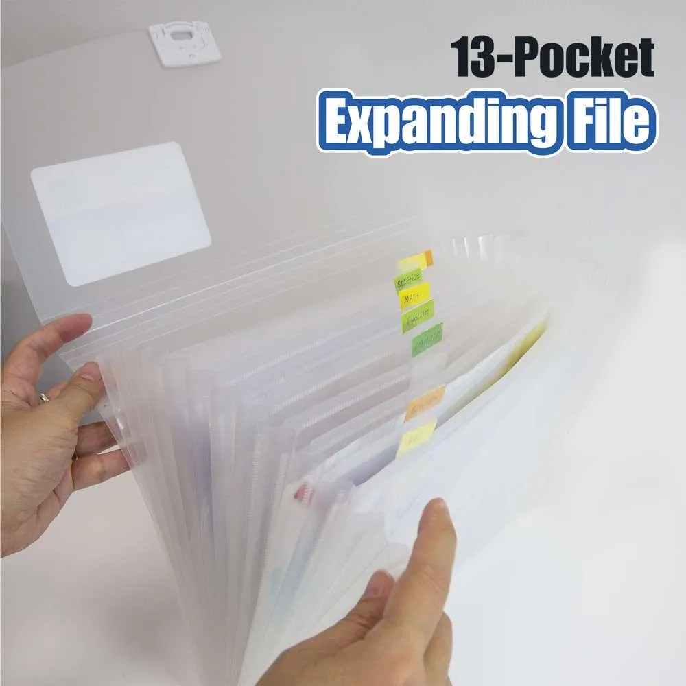Expanding File Letter Size Translucent Poly 13-Pocket