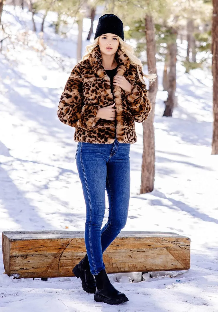 Fabulous-Furs Donna Salyers Chocolate Faux Fur Posh Jacket
