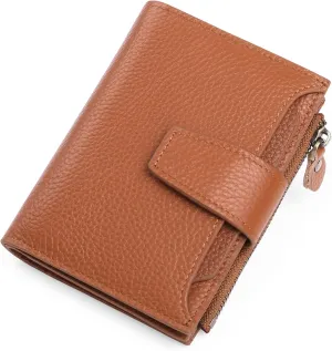 FALAN MULE Small Wallet for Women Leather Bifold Compact RFID Blocking Small Womens Wallet