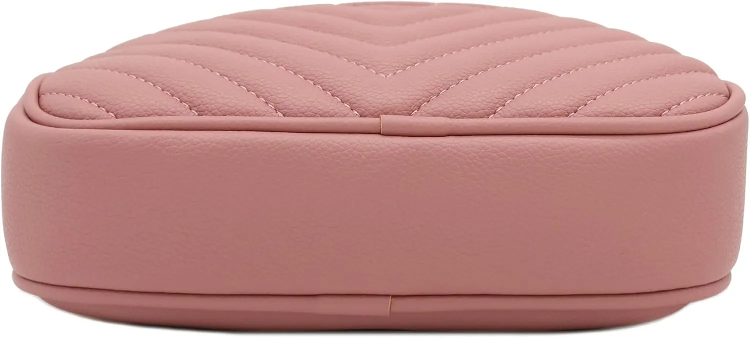FashionPuzzle Chevron Quilted Crossbody Camera Bag with Chain Strap and Tassel