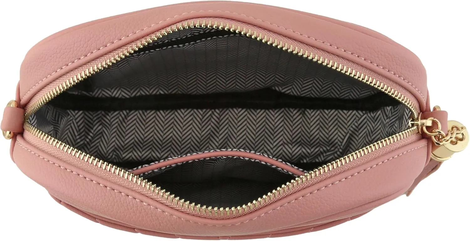 FashionPuzzle Chevron Quilted Crossbody Camera Bag with Chain Strap and Tassel