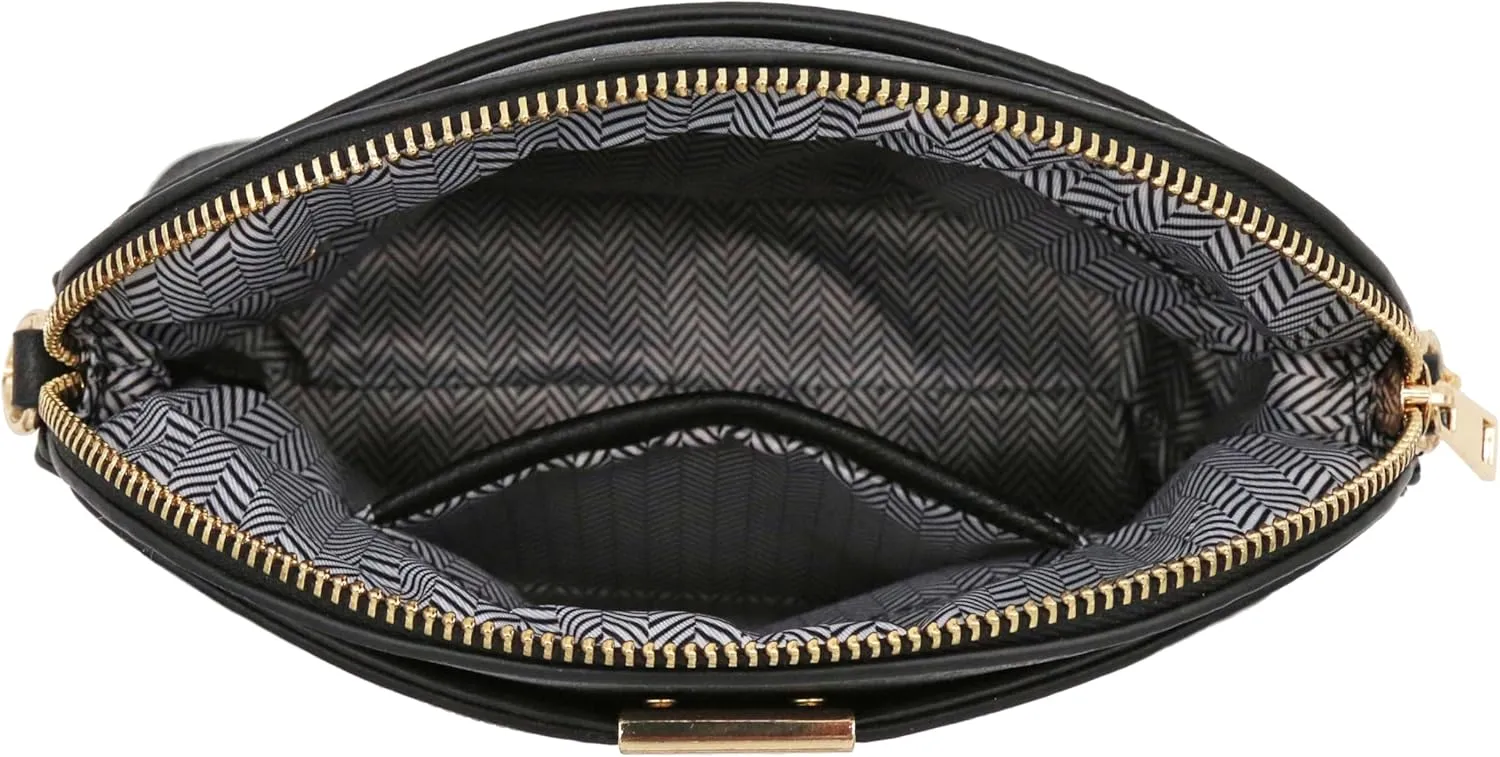FashionPuzzle Leopard Paisley Print Small Dome Crossbody with Chain Strap