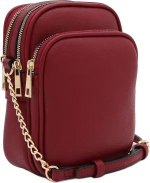 FashionPuzzle Multi Pocket PU Leather Casual Medium Crossbody Bag with Adjustable Strap