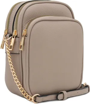 FashionPuzzle Multi Pocket PU Leather Casual Medium Crossbody Bag with Adjustable Strap