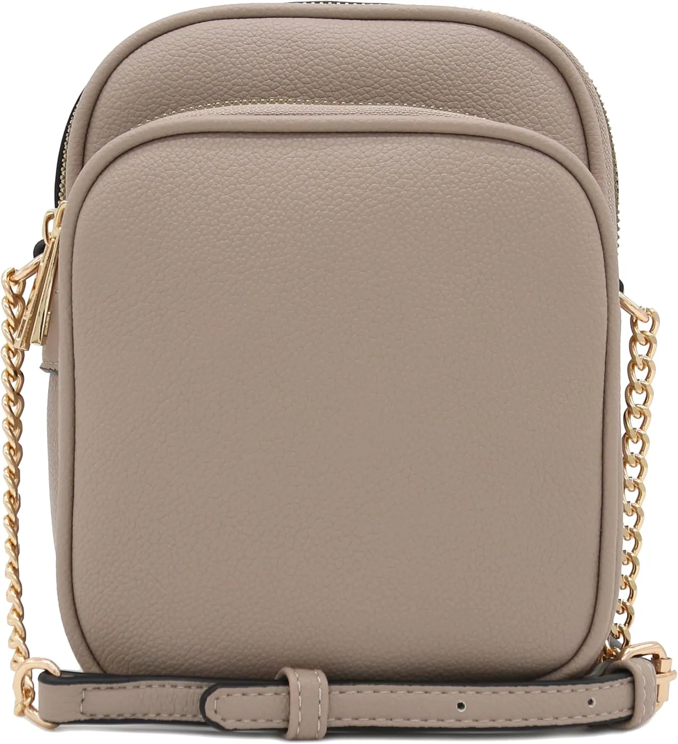 FashionPuzzle Multi Pocket PU Leather Casual Medium Crossbody Bag with Adjustable Strap