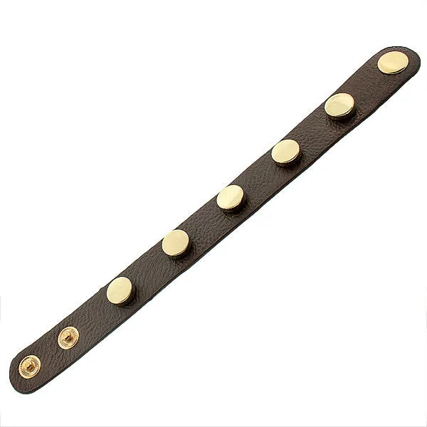 Faux Brown Leather Rose Gold-Tone Charms Wristband Wrap Womens Girls Bracelet