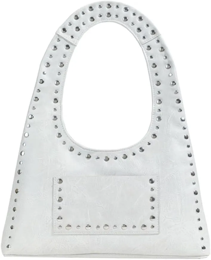 Faux Leather Designer Handbags Women Studded Purse Y2k Shoulder Bag 90s Hobo Bag Punk Streetwear