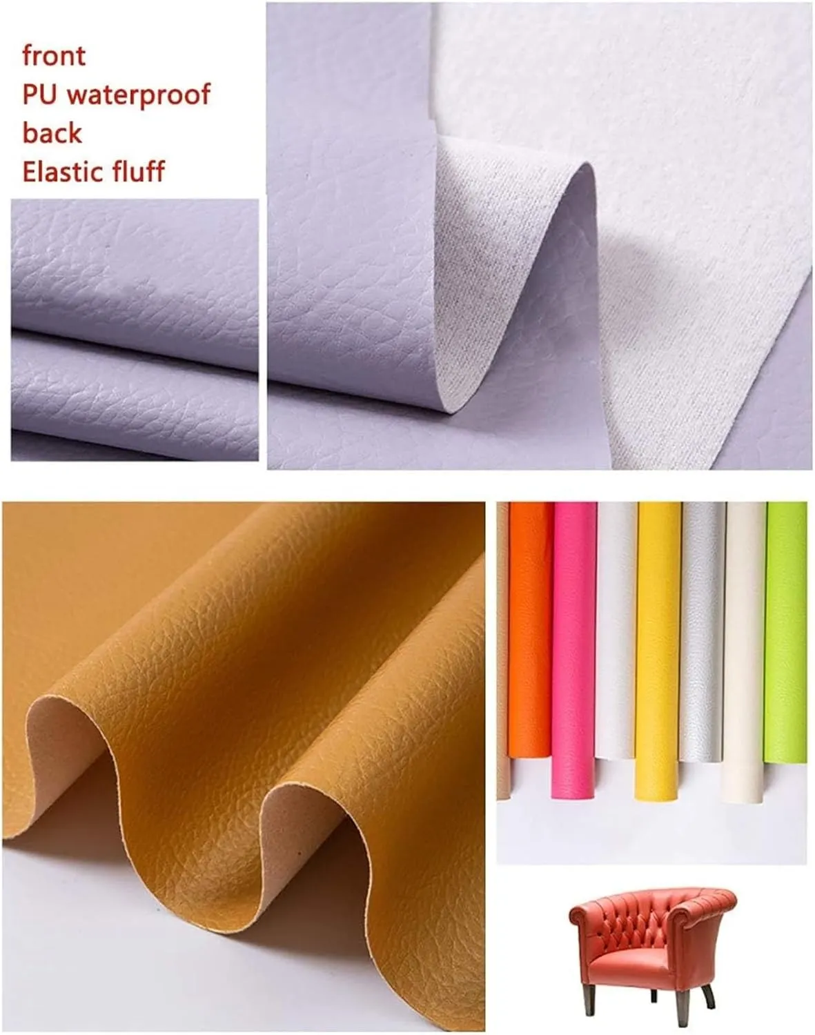 Faux Leather Fabric，Leathaire Fabric， PU Reupholster Upholstery Restaurant Seats Upholstery Fabrics(1.4x9m)