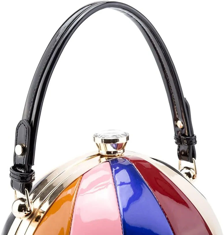 Faux Patent Leather Double Handle Frame Satchel