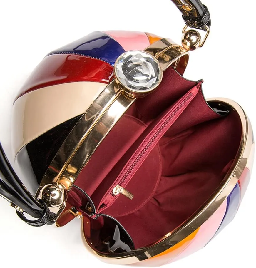 Faux Patent Leather Double Handle Frame Satchel