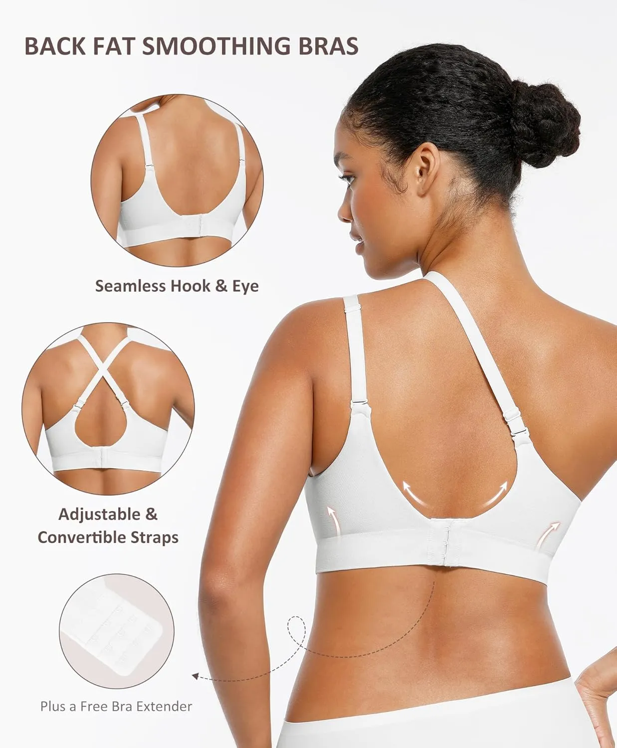 FeelinGirl Wireless Supportive Bra for Women, Seamless Comfort Bralettes No Underwire Full Coverage Everyday Bras