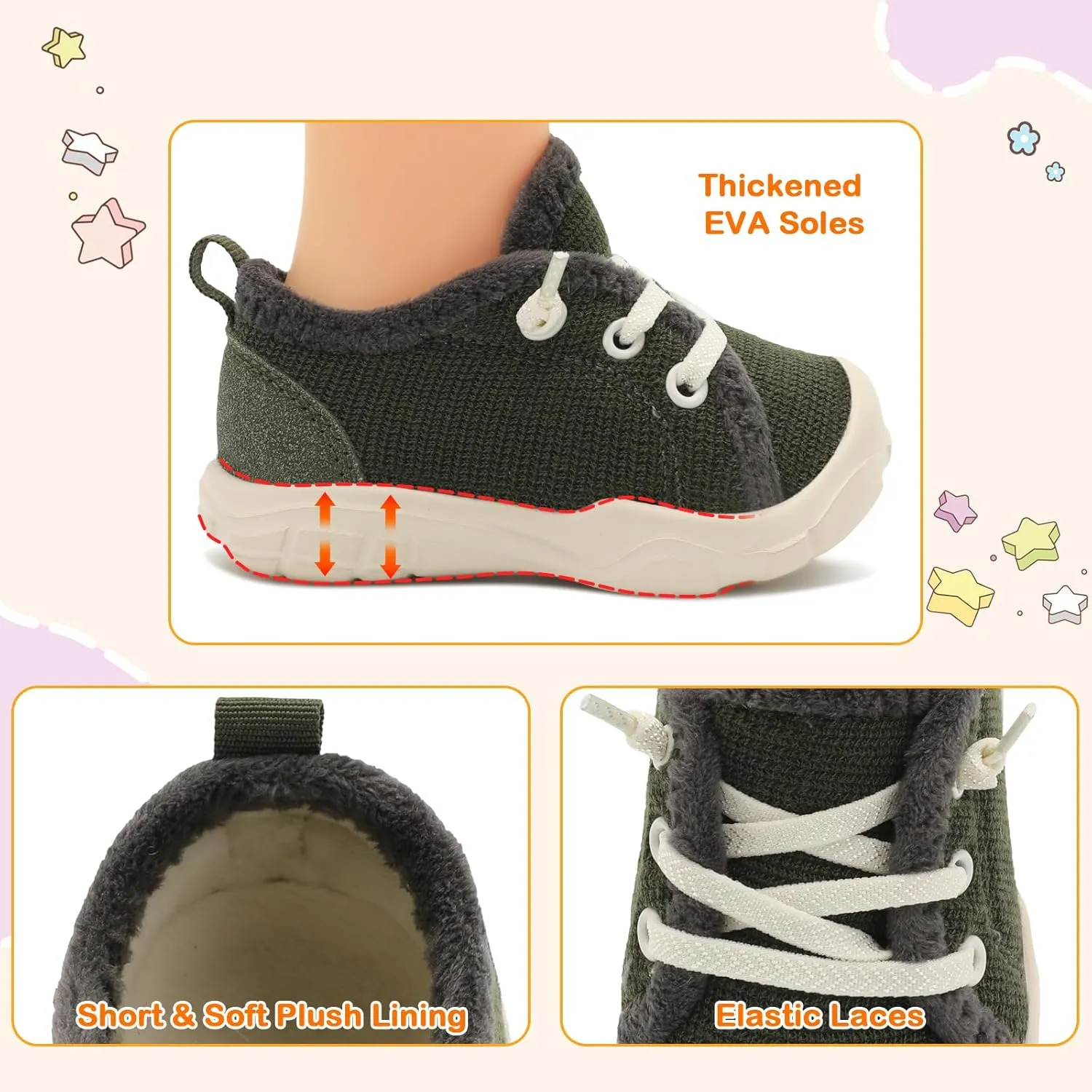 FEETCITY Wide Boys & Girls Winter Shoes - Barefoot & Walking Shoes, Slip On, Tennis Design