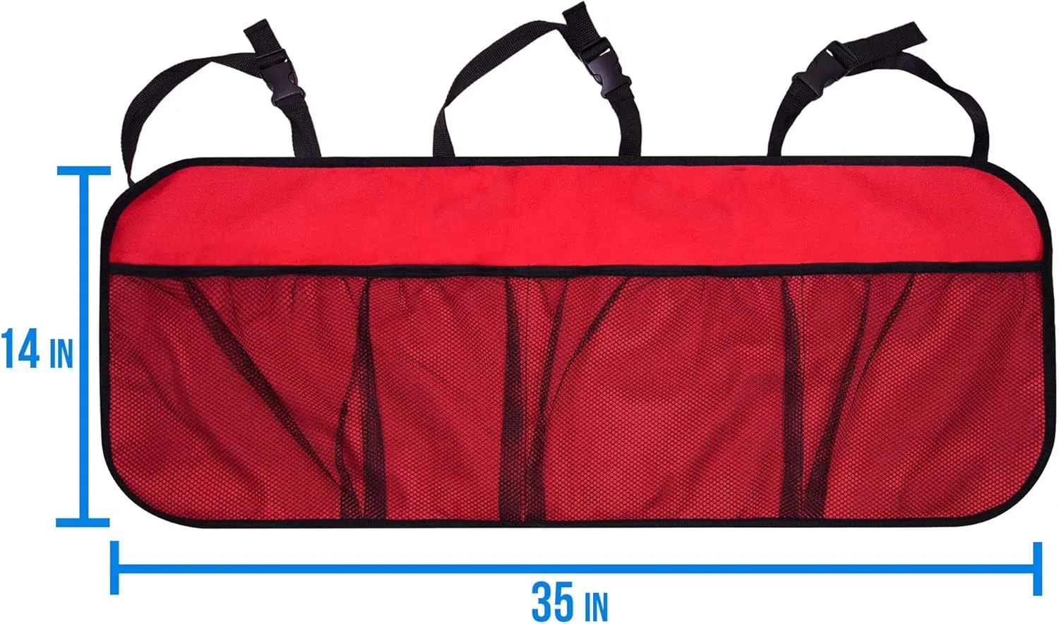 FH Group E-Z Travel Multi-Pocket Storage Collapsible Car Trunk Organizer (Easy Carry Perfect for Garage or Grocery Store, 1 Pack) Red