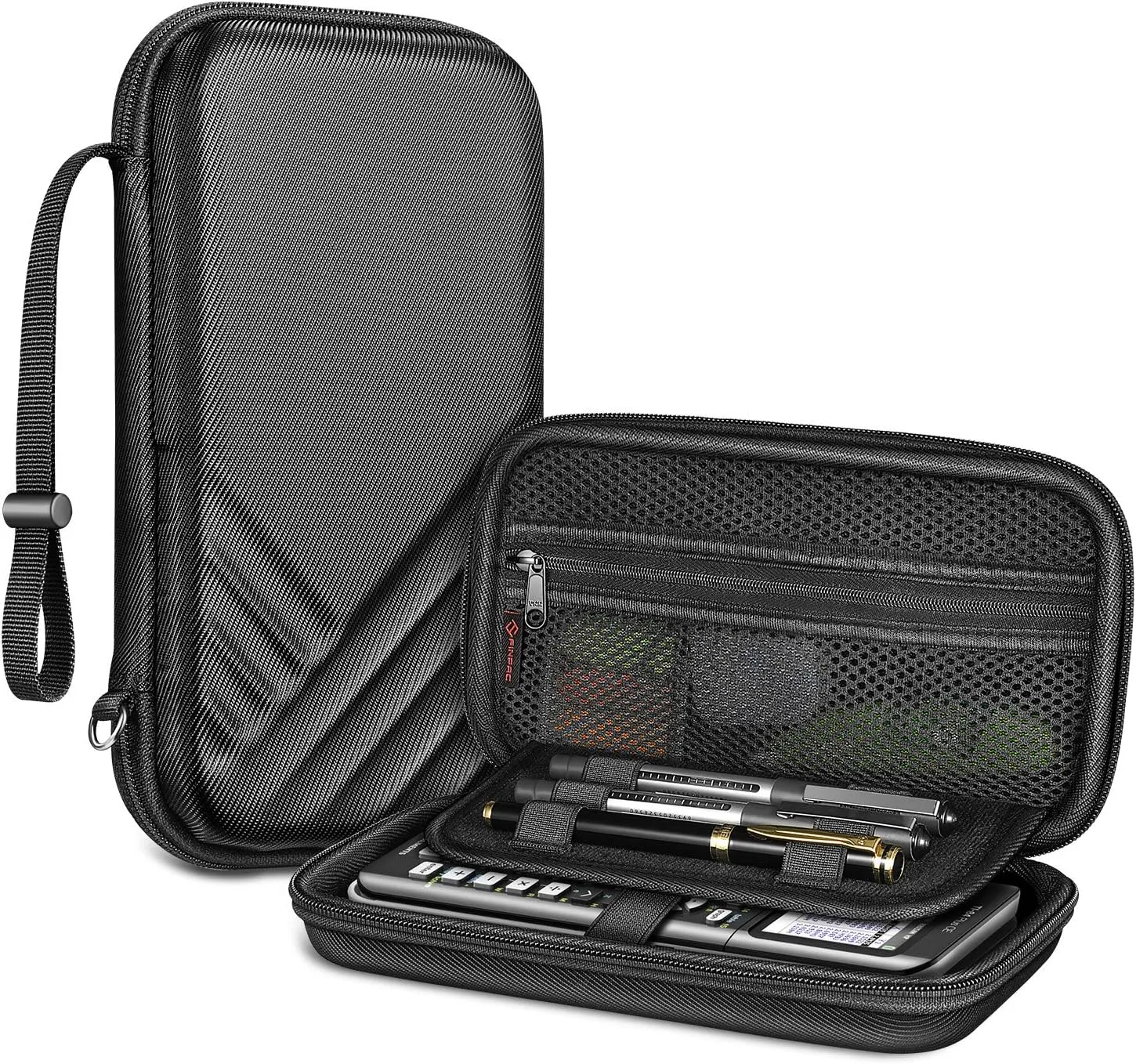 Fintie Graphing Calculator Carrying Case for Texas Instruments TI-Nspire CX II CAS/Tl-Nspire-CX-ll, TI-84 Plus/CE Color Graphing Calculators with Mesh Pockets, Pen Slots, Black