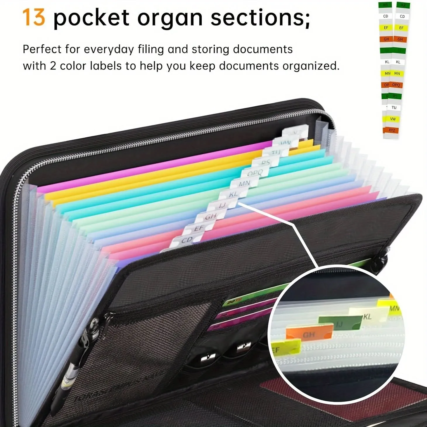 Fireproof Waterproof Accordion File Organizer, Heat-Resistant Document Case