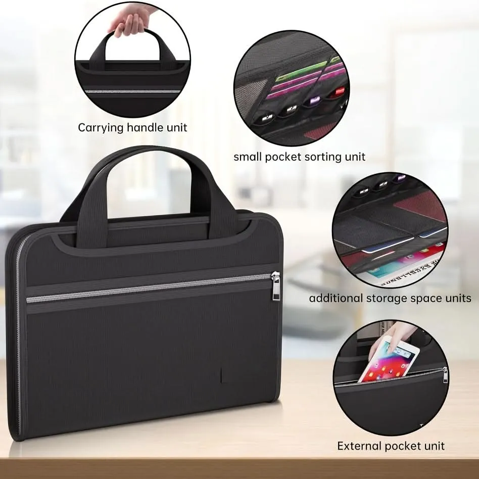 Fireproof Waterproof Accordion File Organizer, Heat-Resistant Document Case