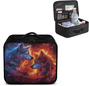 First Aid Kit Bag Empty Medium Cool Wolf Empty Emergency Trauma Kit Organizer Bag Medical Storage Bag Survival Pouch Bag for Camping Hiking Home Travel First Aid Pouch