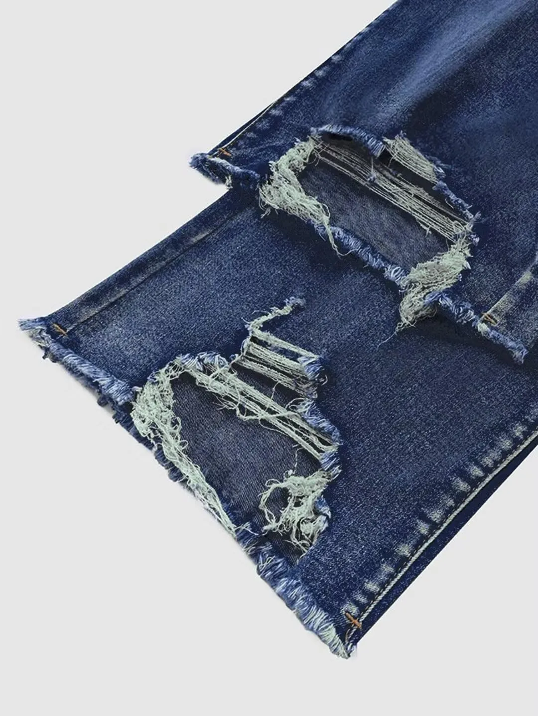 Flamingals Flare Bell Bottom Jeans for Women Raw Hem High Waist