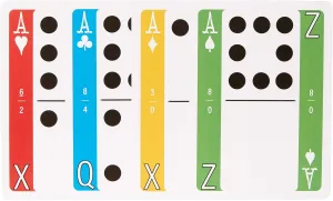 Flex Deck All in One Games Playing Cards White Box, 4 Color Border, Double Nine Dominoes, Letter Games, Unique Card Games for Families, Travelers, Campers, Educators and Others.