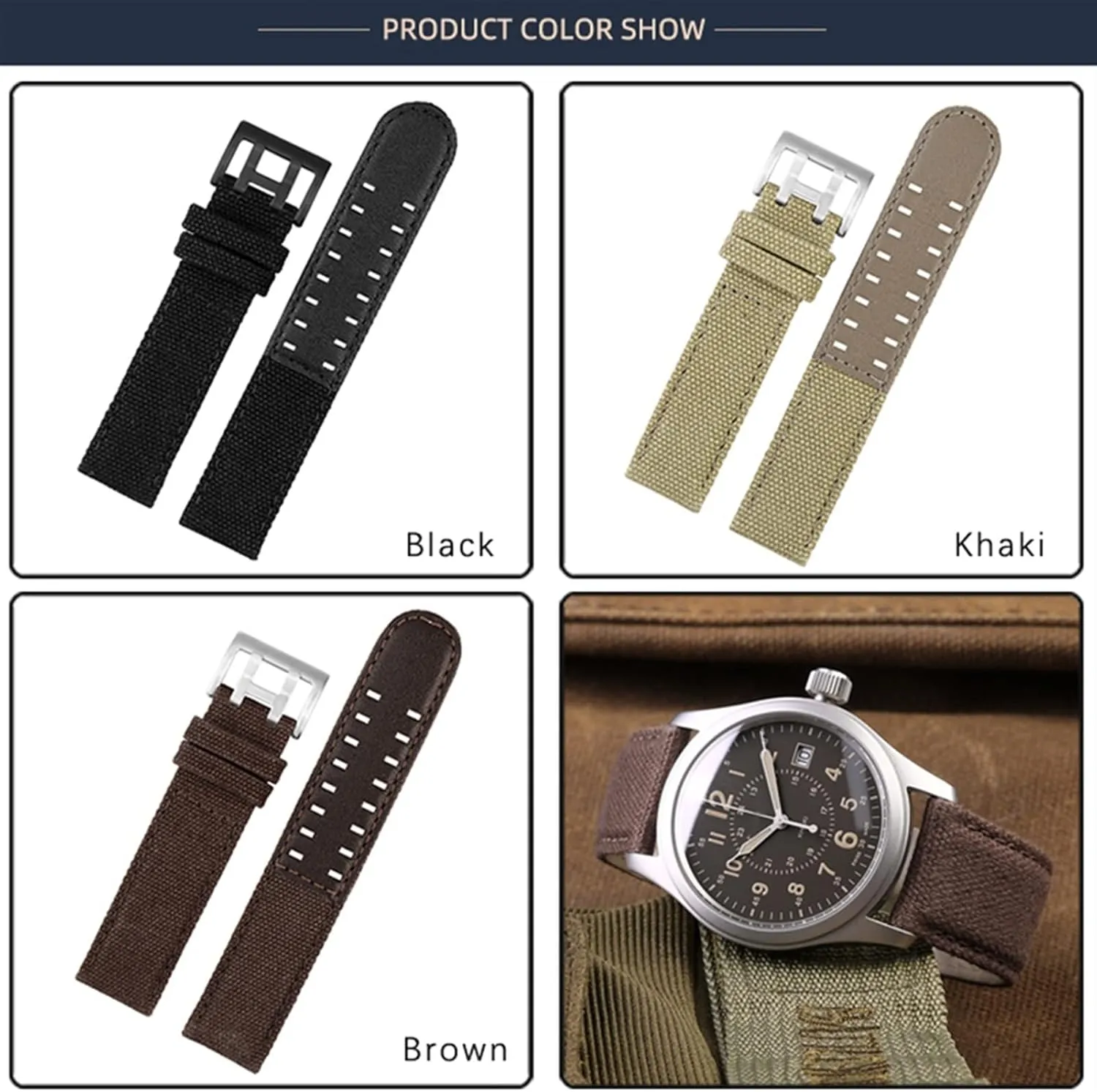 For Hamilton Khaki Field Watch h760250/h77616533/h70605963 H68201993 Watch Strap Genuine Leather Nylon Men Watch Band 20mm 22mm