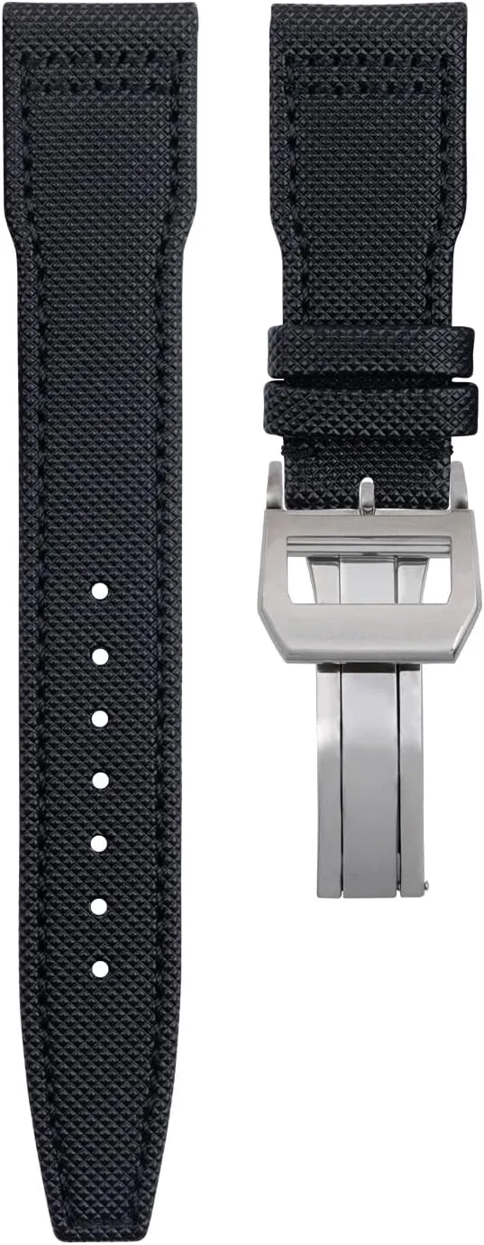 For IWC SPITFIRE MARK 18 Portugieser Portofino Pilot IW3777 Wristband Nylon Canvas Leather Watchbands 20mm 21mm 22mm