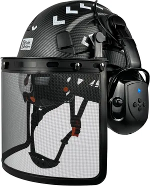 Forestry Chainsaw Tree Work Safety Helmet Vented Hard Hats w/Visor Bluetooth Ear Muffs Face Shield Outdoor Hardhats OSHA ANSI Z89.1